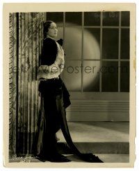2z395 GLORIA SWANSON 8x10 key book still '20s full-length portrait by window in fur & velvet!