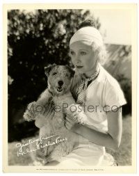 2z436 HELEN TWELVETREES 8x10.25 still '33 the pretty blonde actress posing with her cute dog!