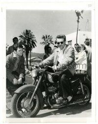 2z489 JAMES DEAN 7x9.25 news photo '55 smoking on motorcycle after making East of Eden!