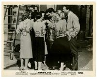 2z586 LOVING YOU 8x10 still '57 Corey watches Elvis Presley sign autographs for mob of female fans!