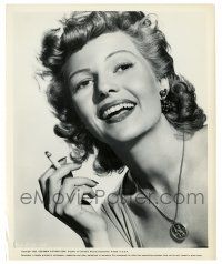 2z645 MISS SADIE THOMPSON 8.25x10 still '53 super close up of sexy Rita Hayworth smiling & smoking!