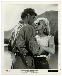 2z759 RIVER OF NO RETURN 8x10 still '54 c/u of sexy Marilyn Monroe about to kiss Robert Mitchum