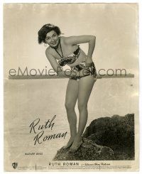 2z775 RUTH ROMAN 8x10 still '40s the sexy actress super young & wearing sexy two-piece swimsuit!