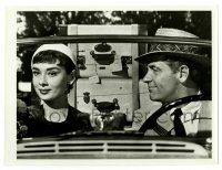 2z777 SABRINA TV 7x9.5 still R70 c/u of Audrey Hepburn in car with William Holden, Billy Wilder