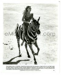 2z801 SHEENA 8x10 still '84 great image of sexy Tanya Roberts riding zebra in Africa!