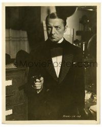 2z803 SHERLOCK HOLMES 8.25x10 still '32 c/u of Clive Brook in the title role pointing gun!