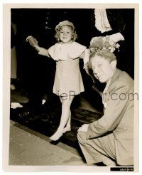 2z804 SHIRLEY TEMPLE 8x10 still '35 putting her footprints and handprints in cement at Grauman's!