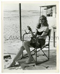 2z850 STATION SIX-SAHARA candid 8x10 still '64 sexy barely dressed Carroll Baker between scenes!