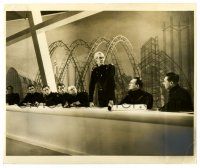 2z898 THINGS TO COME 8x9.75 still '36 wonderful image of Raymond Massey with men by futuristic set