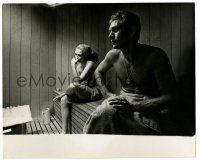 2z900 THOMAS CROWN AFFAIR 8x10 still '68 barechested Steve McQueen & Faye Dunaway in sauna!