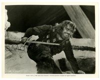 2z950 VIKINGS 8x10.25 still '58 great close up of crazed bearded Ernest Borgnine with sword!
