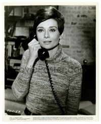 2z955 WAIT UNTIL DARK 8.25x10 still '67 c/u of pretty blind Audrey Hepburn with telephone!