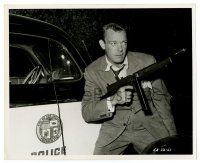2z957 WALK A CROOKED MILE 8.25x10 still '48 c/u of Dennis O'Keefe holding cool gun by police car!