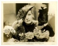 2z261 DESIRE 8x10 still '36 best close up of sexy smoking Marlene Dietrich wearing fur & veil!
