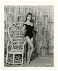 2z277 DOCTOR AT SEA 8.25x10 still '56 full-length sexiest Brigitte Bardot over bamboo background!