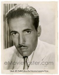 2z476 ISLE OF FURY 8x10.25 still '36 head & shoulders c/u of Humphrey Bogart with pencil mustache!