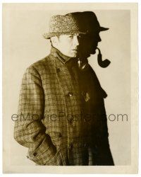 2z750 RETURN OF SHERLOCK HOLMES 8x10 still '29 incredible portrait of Clive Brook w/pipe & shadow!