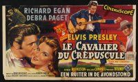 3a286 LOVE ME TENDER Belgian '56 1st Elvis Presley, great art with Debra Paget & with guitar!