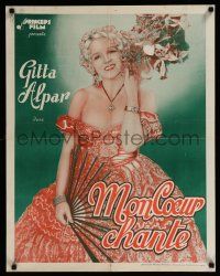 3a287 LOVES OF MADAME DUBARRY pre-war Belgian '35 wonderful art of gorgeous Gitta Alpar in dress!