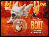 3a075 BOLT advance DS British quad '08 John Travolta, Miley Cyrus, CG cartoon!