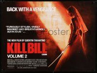 3a090 KILL BILL: VOL. 2 DS British quad '04 Uma Thurman in leather with katana, Tarantino!