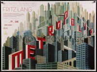 3a097 METROPOLIS DS British quad R10 Fritz Lang classic, art of city by Bilinsky!