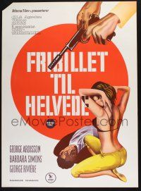 3a753 AGENT 3S3: PASSPORT TO HELL Danish '65 cool art of spies & sexy girl by Antonio Mos!