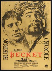 3a758 BECKET Danish '64 different Mac artwork of Richard Burton in the title role, Peter O'Toole!