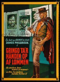 3a777 DJANGO A BULLET FOR YOU Danish '67 different art of cowboy with gun by wanted posters!
