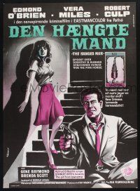 3a795 HANGED MAN Danish '66 Don Siegel, Robert Culp, different art by K. Wenzel!