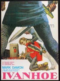 3a803 IVANHOE, THE NORMAN SWORDSMAN Danish '71 La Spada Normanna, art of Mark Damon in peril!