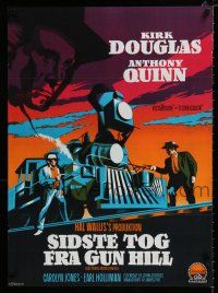 3a809 LAST TRAIN FROM GUN HILL Danish '59 Kirk Douglas, Anthony Quinn, directed by John Sturges!