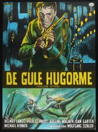 3a818 OPERATION YELLOW VIPER Danish '66 art of Helmut Lange with machine gun & scuba divers!