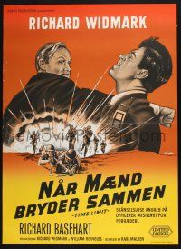 3a839 TIME LIMIT Danish '57 Karl Malden directed, Richard Widmark, Basehart, Korean War POW!