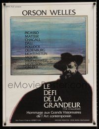 3a135 CHALLENGE French 24x32 '74 cool different Mercier art of Orson Welles!