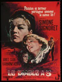 3a141 GAMES French 23x30 '67 Mascii art of Simone Signoret, James Caan, Katharine Ross!