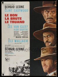 3a142 GOOD, THE BAD & THE UGLY French 23x31 R70s Clint Eastwood, Lee Van Cleef, Leone, cool art!