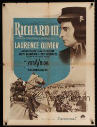 3a154 RICHARD III French 24x32 '55 Laurence Olivier as the director and in the title role!