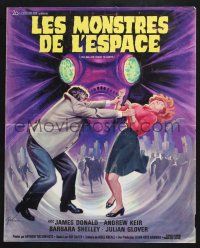 3a165 FIVE MILLION YEARS TO EARTH French 17x21 '67 cities in flames, great sci-fi art by Grinsson!