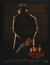 3a178 UNFORGIVEN French 15x21 '92 classic image of gunslinger Clint Eastwood with his back turned