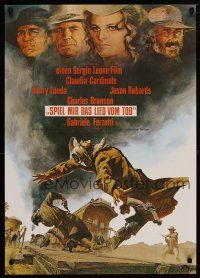 3a032 ONCE UPON A TIME IN THE WEST German R80s Leone, art of Cardinale, Fonda, Bronson & Robards!