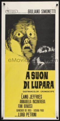 3a591 A SUON DI LUPARA Italian locandina '67 Lang Jeffries, mafia violence, Papuzza art!