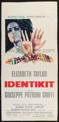 3a598 DRIVER'S SEAT Italian locandina '74 cool artwork of Elizabeth Taylor by Manfredo!