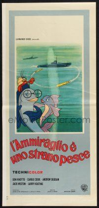 3a611 INCREDIBLE MR. LIMPET Italian locandina '64 wacky Don Knotts turns into a cartoon fish!