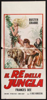 3a613 KING OF THE JUNGLE Italian locandina R70s Buster Crabbe, Frances Dee, different sexy art!