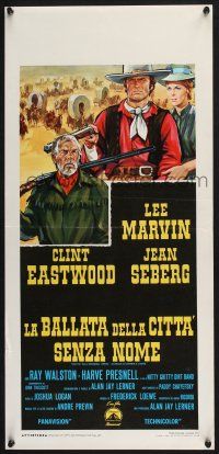 3a623 PAINT YOUR WAGON Italian locandina '70 Colizzi art of Clint Eastwood, Marvin & Jean Seberg!