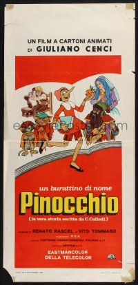 3a625 PINOCCHIO Italian locandina '72 most faithful animated adaptation of Carlo Collodi's story!