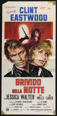 3a626 PLAY MISTY FOR ME Italian locandina '71 classic Clint Eastwood, Donna Mills, Walter w/knife!