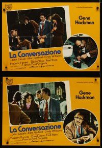 3a514 CONVERSATION set of 8 Italian photobustas '74 Gene Hackman, Francis Ford Coppola directed!