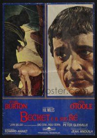 3a555 BECKET Italian photobusta '64 Richard Burton in the title role, man being whipped!